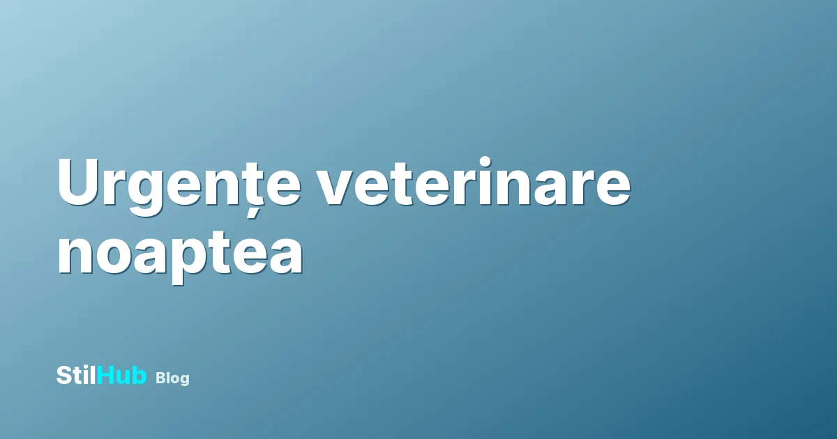 Cabinet veterinar non stop: ce faci la o urgență